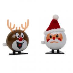 Aufziehfiguren Weihnachtsmann und Rentier