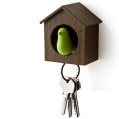 Sparrow Key Ring - braun grün