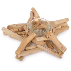 Teelichthalter Treibholz Stern