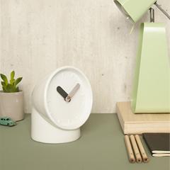 Keramik-Tischuhr Persicope weiss