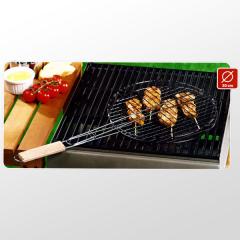 Grillkorb rund mit Holzgriff