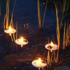 Solar Schwimmkerze